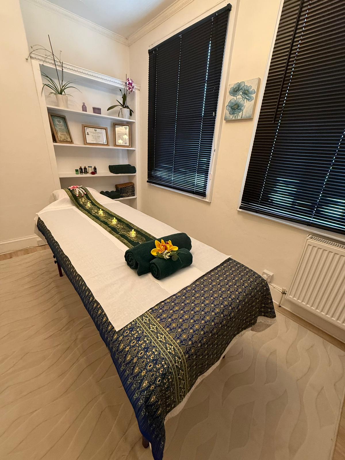 Massage treatment setup at Holistic Thai Massage by Kwan
